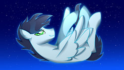 Size: 1600x900 | Tagged: safe, artist:sparkle-bubba, soarin', g4, falling, male, solo