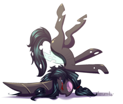 Size: 1161x982 | Tagged: safe, artist:hardcrowmao, oc, oc only, changeling, horn, impossibly large horn, simple background, size problem, solo, transparent background, vector