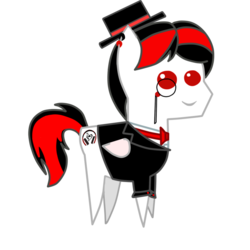 Size: 894x894 | Tagged: safe, artist:burnokero, oc, oc only, chibi, earring, hat, pointy ponies, solo