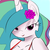 Size: 519x519 | Tagged: safe, artist:zev, princess celestia, anthro, g4, bedroom eyes, female, flower, looking at you, solo