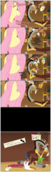 Size: 1905x6385 | Tagged: safe, artist:grievousfan, angel bunny, discord, fluttershy, devil, g4, angelbetes, angelic bunny, carrot, cinder block, clown, comic, cute, revenge, schadenfreude, smiling, special eyes, the stare, time out