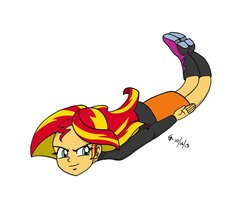 Size: 800x665 | Tagged: safe, artist:mayorlight, sunset shimmer, equestria girls, g4, female, parody, solo, the grinch