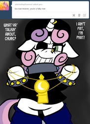 Size: 2400x3300 | Tagged: safe, artist:pembroke, sweetie belle, pony, g4, bipedal, female, meanie belle, solo, tumblr