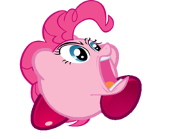 Size: 500x400 | Tagged: safe, pinkie pie, puffball, g4, abomination, female, forever, kirby, kirby (series), kirby pie, nintendo, not salmon, simple background, solo, transparent background, wat