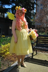 Size: 1944x2896 | Tagged: artist needed, safe, artist:faelicia, fluttershy, human, g4, basket, cosplay, floral head wreath, irl, irl human, photo, sakura con, solo