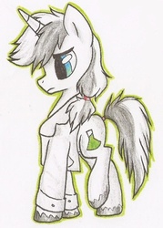 Size: 637x891 | Tagged: safe, artist:norithecat, oc, oc only, oc:litmus paper, pegasus, pony, clothes, lab coat, male, solo, stallion, unshorn fetlocks