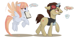 Size: 900x462 | Tagged: safe, artist:nyo-yume, iron man, marvel, pepper potts, ponified, tony stark