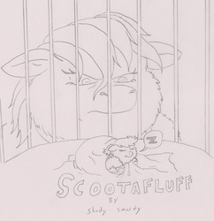 Size: 1743x1800 | Tagged: safe, artist:santanon, fluffy pony, fluffydash, runt, scootafluff, shadysmarty, sleeping