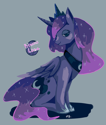 Size: 1024x1208 | Tagged: dead source, safe, artist:nanghyang, princess luna, alicorn, pony, g4, female, sitting, solo