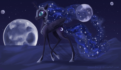 Size: 779x448 | Tagged: safe, artist:dreamfang, nightmare moon, g4, female, solo