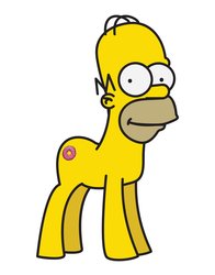 Size: 792x1009 | Tagged: safe, artist:lolwutburger, original species, human head pony, abomination, head swap, homer simpson, male, poner simpson, ponified, rule 85, simple background, solo, the simpsons, wat, what has science done, white background