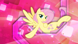 Size: 1920x1080 | Tagged: safe, artist:meteor-venture, fluttershy, g4, bedroom eyes, female, pose, solo, vector, wallpaper