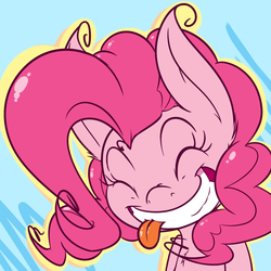 Size: 1324x1324 | Tagged: safe, artist:w300, pinkie pie, earth pony, pony, g4, cute, female, silly, silly pony, solo, tongue out