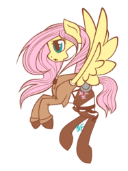 Size: 1000x1338 | Tagged: safe, artist:burbonicecreamfloat, fluttershy, g4, anime, attack on titan, clothes, crossover, female, solo