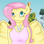 Size: 4000x4000 | Tagged: safe, artist:lisa400, angel bunny, fluttershy, anthro, g4, absurd resolution, breasts, busty fluttershy, female, fluttershy's cottage