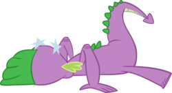 Size: 2132x1156 | Tagged: safe, artist:cloudshadezer0, spike, dragon, g4, secret of my excess, faceplant, male, show accurate, simple background, solo, teenage spike, teenaged dragon, teenager, transparent background, vector