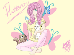 Size: 1200x900 | Tagged: safe, artist:samikou, fluttershy, human, g4, female, humanized, solo