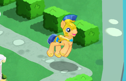 Size: 594x383 | Tagged: safe, gameloft, screencap, flash sentry, g4, my little pony: magic princess, gameloft shenanigans, male, solo, wingless