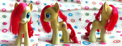 Size: 900x340 | Tagged: safe, artist:seethecee, oc, oc:custard cream, customized toy, toy