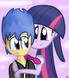 Size: 700x780 | Tagged: safe, artist:littlecloudie, flash sentry, twilight sparkle, human, equestria girls, g4, couple, female, hug, humanized, male, ship:flashlight, shipping, straight