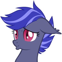 Size: 5000x5000 | Tagged: safe, artist:zee66, oc, oc only, oc:night watch, bat pony, pony, g4, absurd resolution, bust, cute, female, floppy ears, frown, lidded eyes, mare, ocbetes, pouting, sad, sadorable, simple background, solo, transparent background, vector