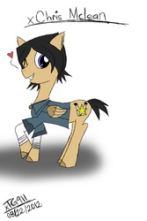 Size: 1096x1636 | Tagged: safe, artist:taurusgirl911, pony, chris mclean, ponified, solo, total drama island