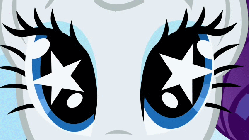 Size: 853x479 | Tagged: safe, screencap, rarity, g4, season 1, the ticket master, animated, eyes, female, hypnosis, looking at you, solo, stars