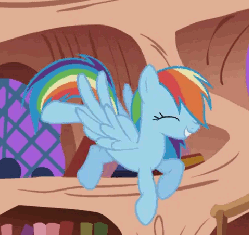 Size: 480x453 | Tagged: safe, screencap, rainbow dash, pegasus, pony, g4, the ticket master, animated, blinking, cute, dashabetes, female, flapping, flapping wings, flying, hoofy-kicks, mare, open mouth, solo, spread wings, wings