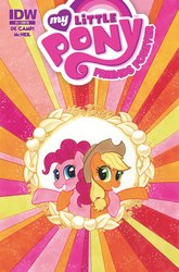 Size: 2063x3131 | Tagged: safe, idw, applejack, pinkie pie, g4, comic, cover