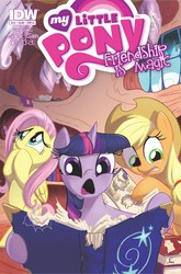 Size: 2063x3131 | Tagged: safe, idw, applejack, fluttershy, twilight sparkle, g4, comic, cover