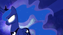 Size: 2560x1440 | Tagged: safe, artist:vaileaa, princess luna, g4, female, glowing eyes, solo, vector, wallpaper