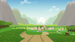 Size: 1920x1080 | Tagged: safe, artist:shiropoint, g4, ponyville, scenery, wallpaper