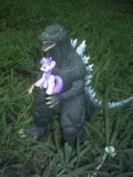 Size: 768x1024 | Tagged: safe, twilight sparkle, kaiju, g4, blind bag, crossover, godzilla, godzilla (series), irl, photo, toy