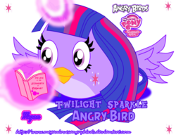 Size: 1019x784 | Tagged: dead source, safe, artist:meganlovesangrybirds, twilight sparkle, bird, g4, angry birds, birdified, book, female, horn, horned bird, magic, mare, reading, solo, species swap, twilight sparkle (alicorn)