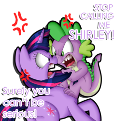 Size: 2400x2500 | Tagged: safe, artist:mickeymonster, artist:pastelflakes, spike, twilight sparkle, dragon, pony, unicorn, g4, airplane!, angry, cross-popping veins, female, male, mare, parody, simple background, transparent background, unicorn twilight, yelling