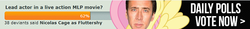 Size: 700x81 | Tagged: safe, fluttershy, derpibooru, g4, advertisement, deviantart, nicolas cage, text, wat