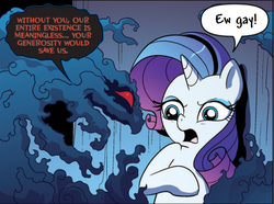 Size: 897x669 | Tagged: safe, artist:turbocharge0, edit, rarity, g4, comic, ew gay