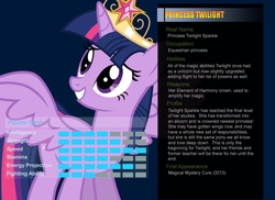 Size: 1024x745 | Tagged: safe, artist:pika-robo, twilight sparkle, alicorn, pony, g4, big crown thingy, bio, female, mare, meme, profile, twilight sparkle (alicorn)