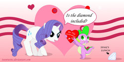 Size: 900x450 | Tagged: safe, artist:toontwins, rarity, spike, g4, female, male, ship:sparity, shipping, straight