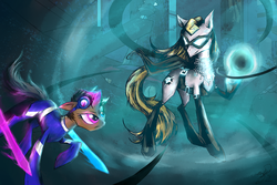 Size: 1800x1200 | Tagged: safe, artist:kaizerin, champions online, crossover, gravitar, ponified, video game