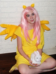 Size: 2106x2795 | Tagged: safe, artist:lochlan o'neil, fluttershy, human, g4, cosplay, irl, irl human, photo, solo