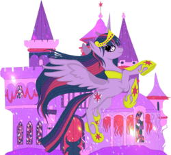 Size: 940x849 | Tagged: safe, artist:elisabethianna, twilight sparkle, alicorn, pony, g4, castle, female, mare, simple background, solo, transparent background, twilight sparkle (alicorn)