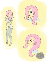 Size: 1800x2400 | Tagged: safe, artist:shnoop-1025, fluttershy, human, g4, female, humanized, light skin, solo