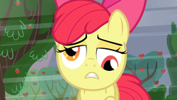 Size: 1280x720 | Tagged: safe, screencap, apple bloom, earth pony, pony, apple family reunion, g4, derp, faic, female, solo