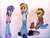 Size: 1024x768 | Tagged: safe, artist:twilight-changeling, applejack, rainbow dash, twilight sparkle, human, g4, humanized, light skin