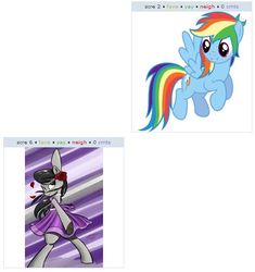 Size: 532x565 | Tagged: safe, octavia melody, rainbow dash, g4, exploitable meme, juxtaposition, juxtaposition win, meme