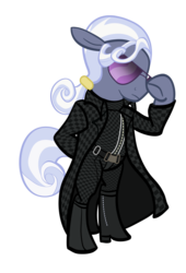 Size: 1280x1884 | Tagged: safe, artist:rich-jammer, hoity toity, pony, g4, albert wesker, bipedal, clothes, cosplay, crossover, male, resident evil, simple background, solo, sunglasses, transparent background, vector