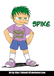 Size: 743x1036 | Tagged: safe, artist:shinobi-03, spike, human, g4, humanized, light skin, lollipop, male, solo