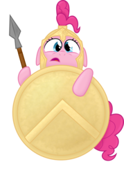 Size: 3000x4192 | Tagged: safe, artist:spier17, pinkie pie, g4, 300, crossover, female, helmet, shield, simple background, solo, sparta, spear, transparent background, vector