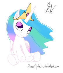 Size: 1900x2200 | Tagged: safe, artist:zamusmjolnir, princess celestia, g4, female, filly, solo